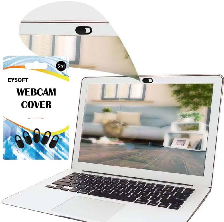 EYSOFT Webcam Cover, Webcam Cover Slide Compatible for Laptop, Desktop, PC, MacBook Pro, iMac, Mac mini, iPad Pro, Smartphone,Protect Your Privacy and Security,Strong Adhesive (Black) - Image 3